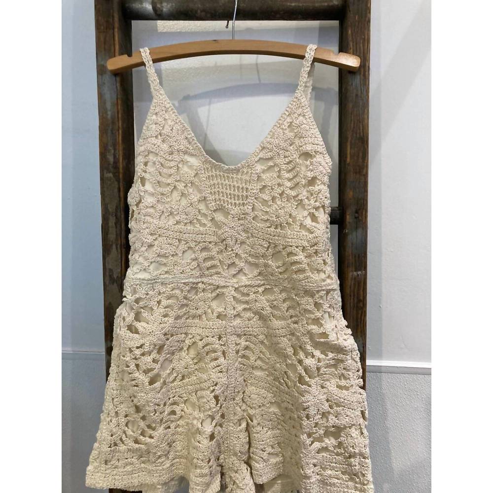 NEW LOVE DAISY kid's crochet romper in natural